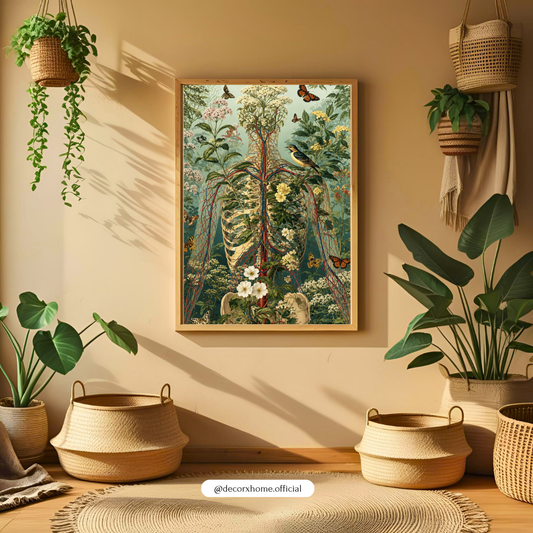 Botanical Anatomy Floral Poster | Vintage Botanical Wall Art | DecorexHome
