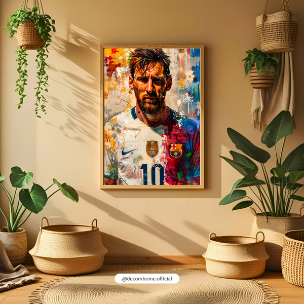 Abstract Football Legend Poster | Modern Sports Wall Art | Premium Athlete Portrait Print by DecorxHome