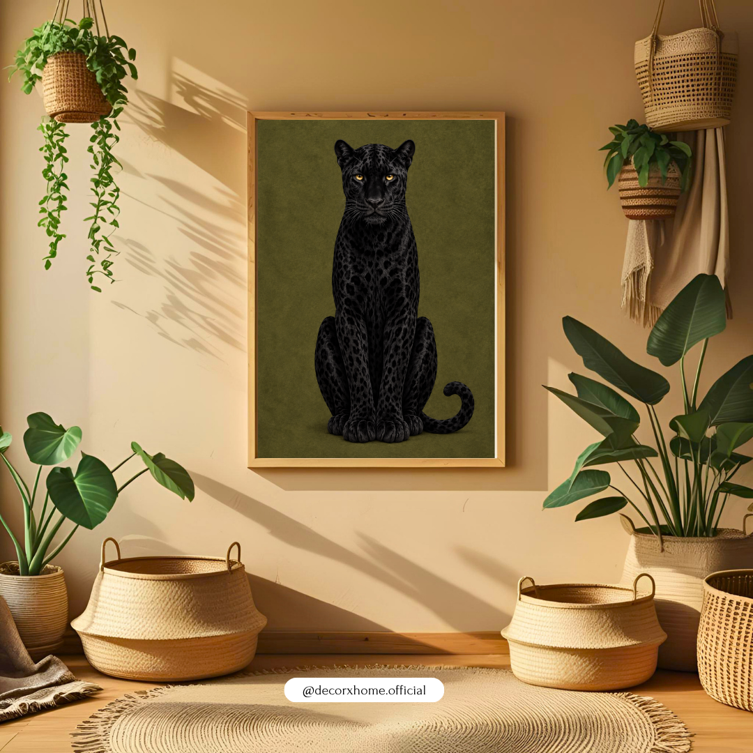 Black Panther Wall Art | Black Panther Animal Poster | Luxury Wildlife Artwork | Modern Nature Wall Décor| decorxhome