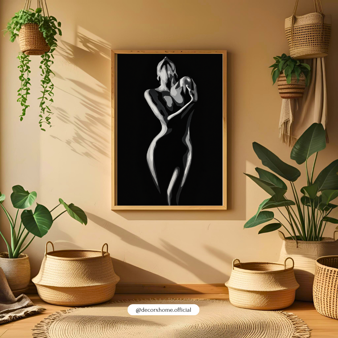 Abstract Female Face Wall Art Poster – Minimal Line Art with Earthy Tones | Modern Boho Aesthetic Print for Living Room & Bedroom | Decorxhome (Copy)