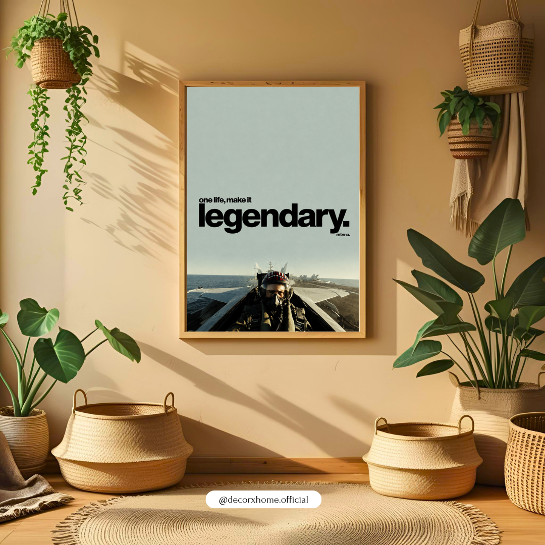 One Life Make It Legendary – Fighter Jet Motivational Poster | Decorexhome