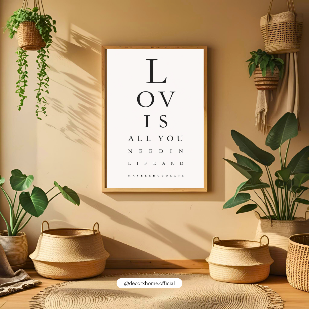 “Love Is All You Need” Minimal Typography Wall Art | Elegant Motivational Poster | Decorxhome