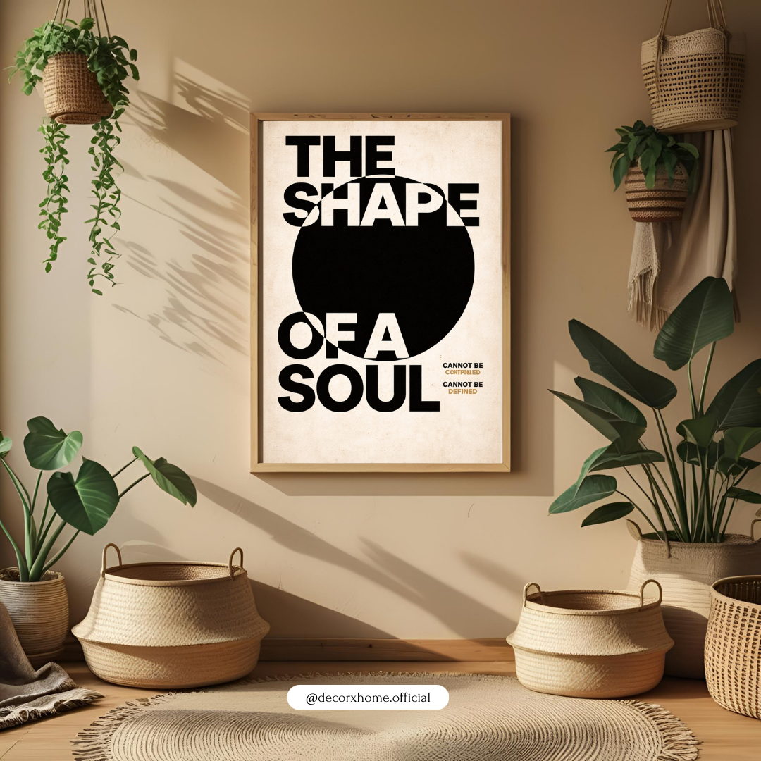 The Shape of a Soul – Minimal Abstract Quote Wall Poster by Decorxhome