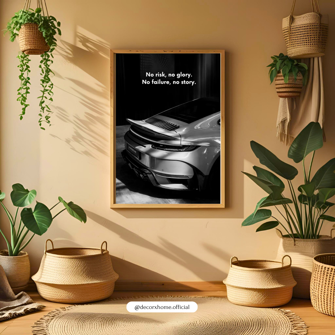 No Risk No Glory – Luxury Car Motivational Poster | Decorxhome