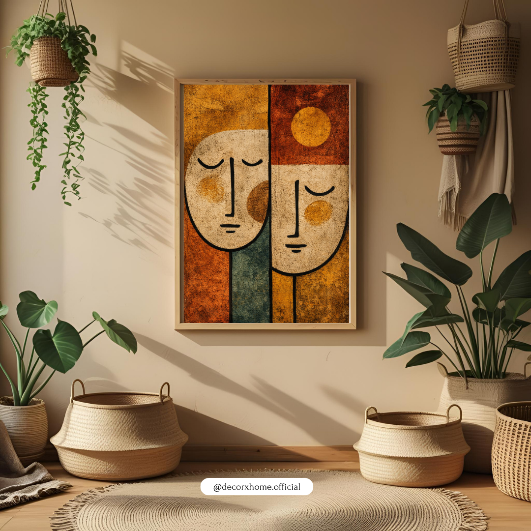 Abstract Couple Face Wall Art Poster – Modern Aesthetic Home Décor by Decorxhome