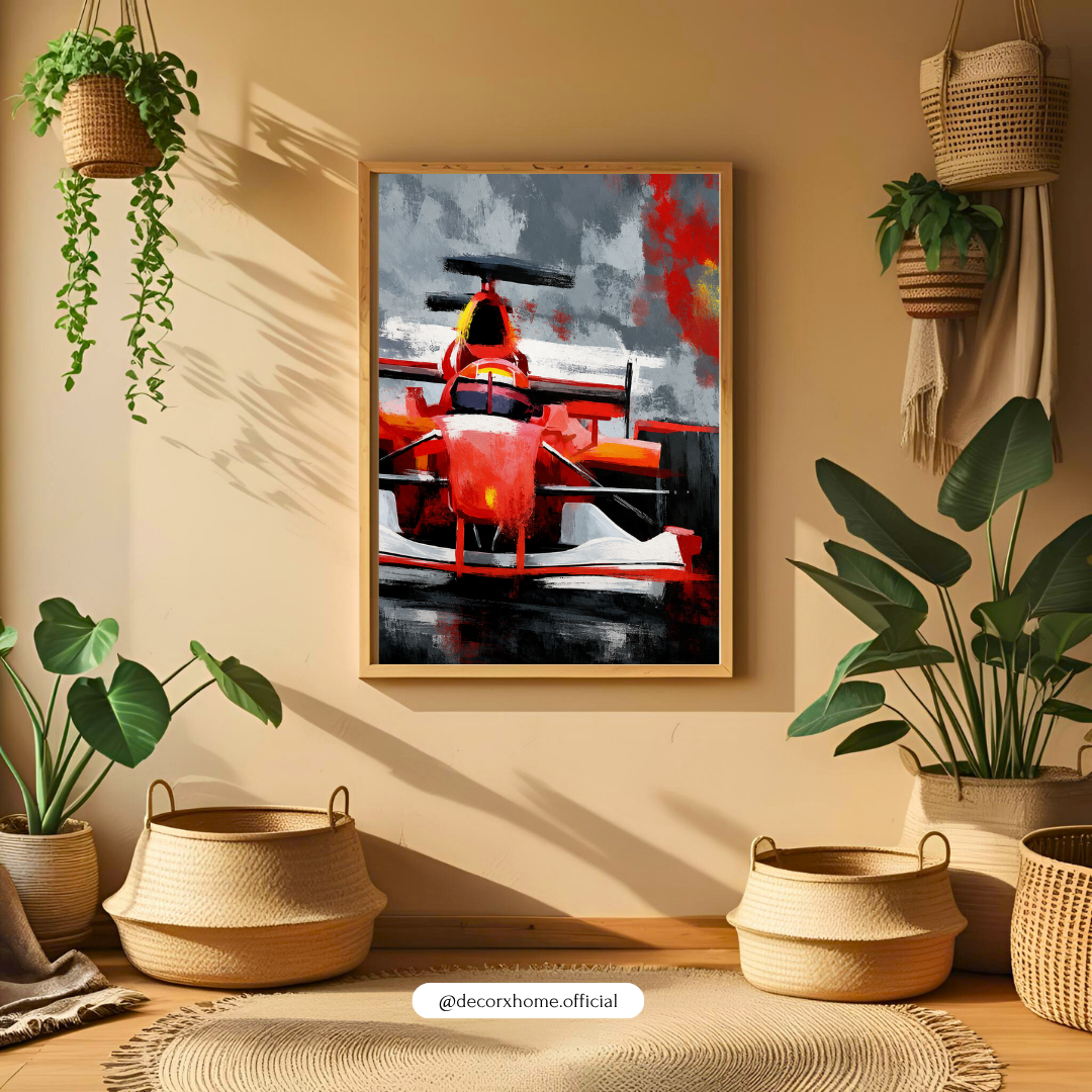 Formula Racing Car Wall Art Poster | Modern Motorsport Canvas Print | Luxury Automotive Artwork | Decorexhome