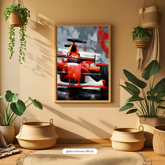 Formula Racing Car Wall Art Poster | Modern Motorsport Canvas Print | Luxury Automotive Artwork | Decorexhome