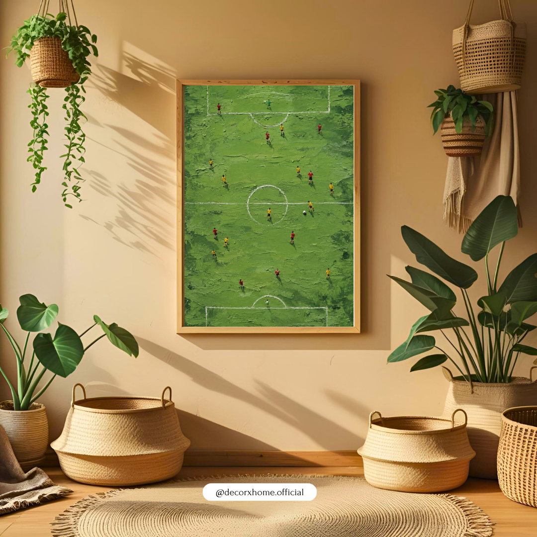 Decorexhome Abstract Football Match Wall Art Poster | Modern Soccer Field Canvas Print | Contemporary Sports Home Decor