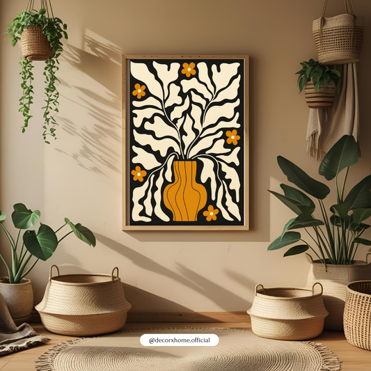Modern Abstract Vase Poster – Minimal Floral Line Art Wall Decor