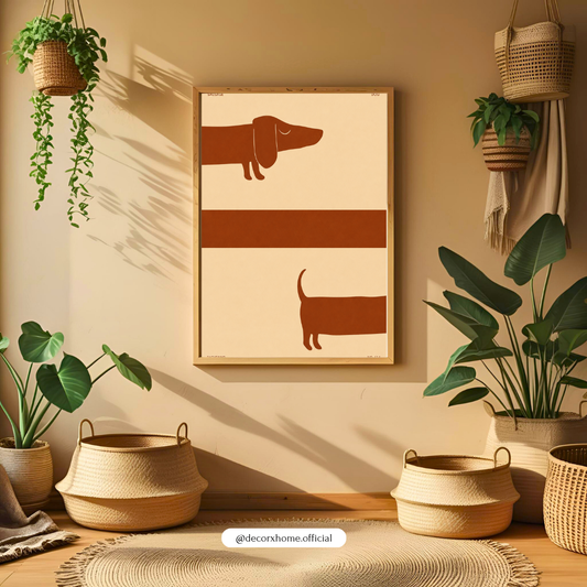 Decorxhome – Minimalist Sausage Dog Wall Art Poster
