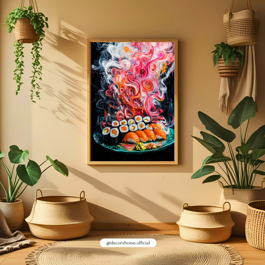 Vibrant Sushi & Japanese Food Aesthetic Wall Art