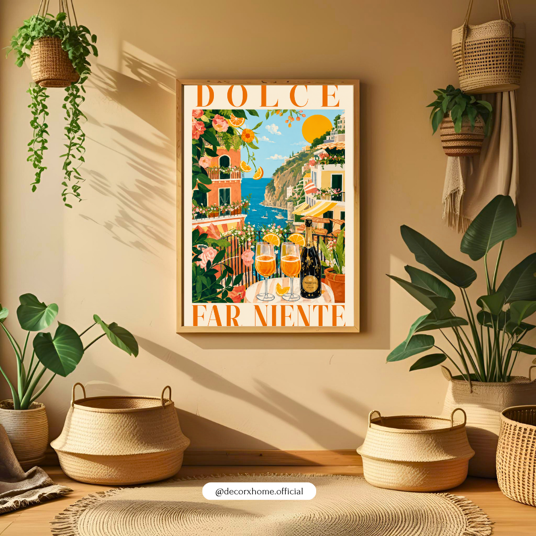 Dolce Far Niente Coastal Poster – Mediterranean Summer Wall Art