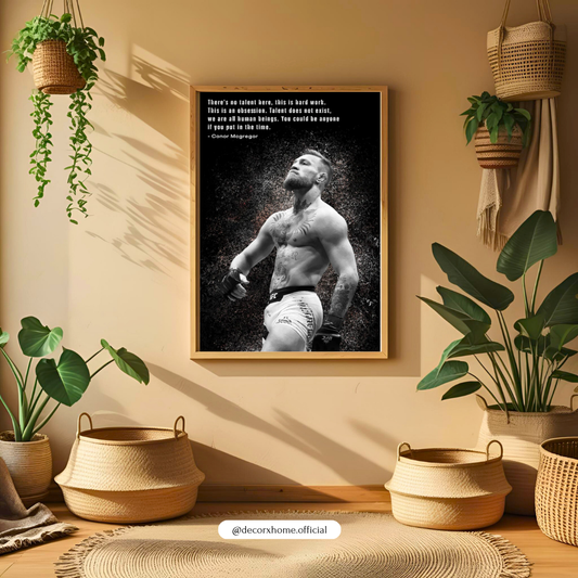 Hard Work Over Talent Motivational Poster | Fighter Inspiration Wall Art | Decorxhome