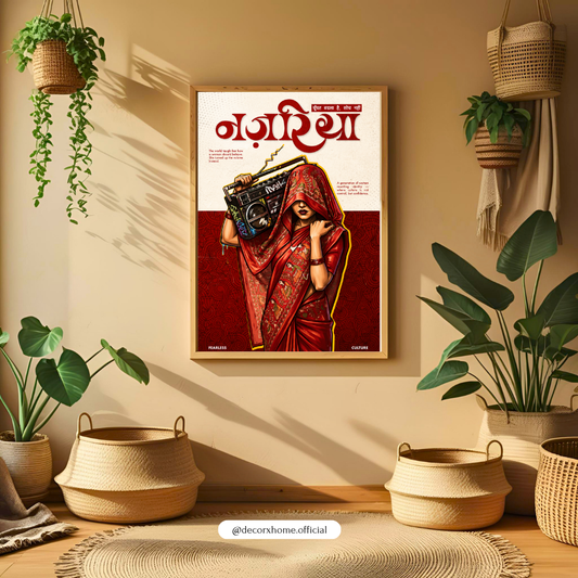 Nari Shakti Vintage Poster | Indian Woman Wall Art | Feminine Power Decor | Decorxhome