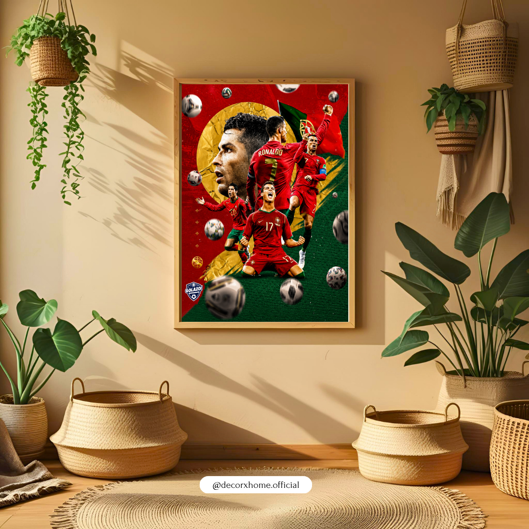 Cristiano Ronaldo Football Wall Art – CR7 Portugal Soccer Poster