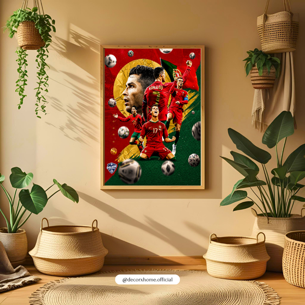 Cristiano Ronaldo Football Wall Art – CR7 Portugal Soccer Poster