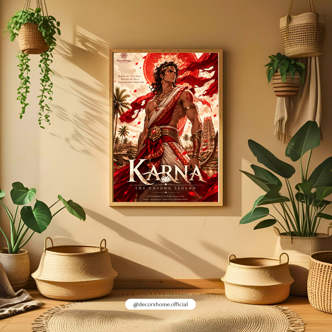 Karna – The Unsung Legend Wall Art | Mahabharata Poster & Framed Art | Decorxhome