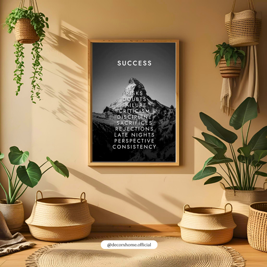 Success Mountain Motivation Poster – Discipline & Consistency Wall Art | Decorxhome