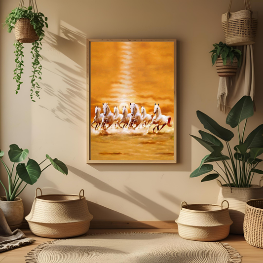 Seven White Horses – Spiritual Energy Wall Poster 🐎✨
