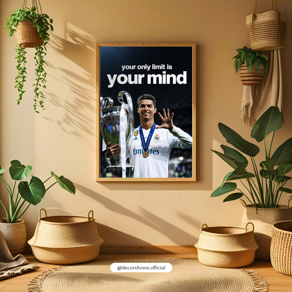 Cristiano Ronaldo “Your Only Limit Is Your Mind” Football Motivation Wall Poster | Decorexhome