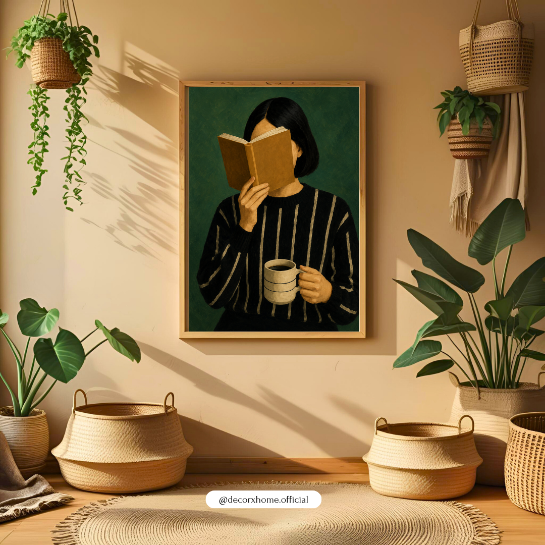 Quiet Reading Moments – Modern Book Lover Wall Art Poster | DecorxHome