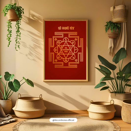 Shree Lakshmi Yantra Poster | Sacred Vastu Wall Art for Wealth & Prosperity | Decorxhome