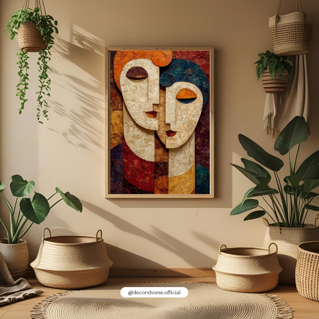 Abstract Couple Portrait Wall Art Poster – Modern Artistic Home Décor by Decorxhome