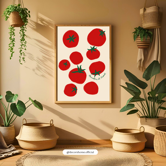 Pomodoro Art Print – Modern Tomato Kitchen Wall Art Poster | DecorxHome
