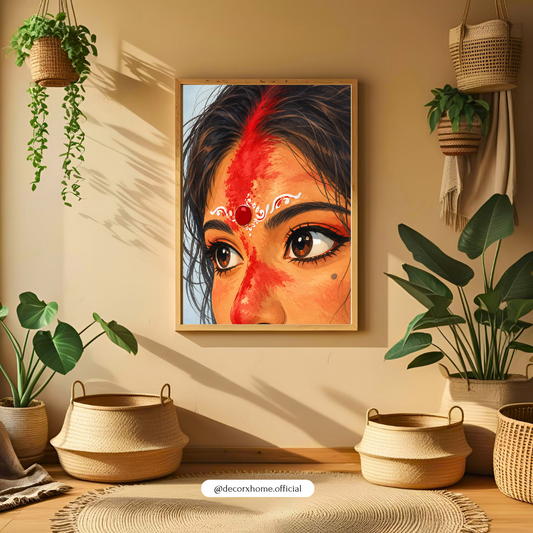 Indian Woman Portrait Wall Art – Traditional Bindi & Cultural Aesthetic Poster | Decorxhome