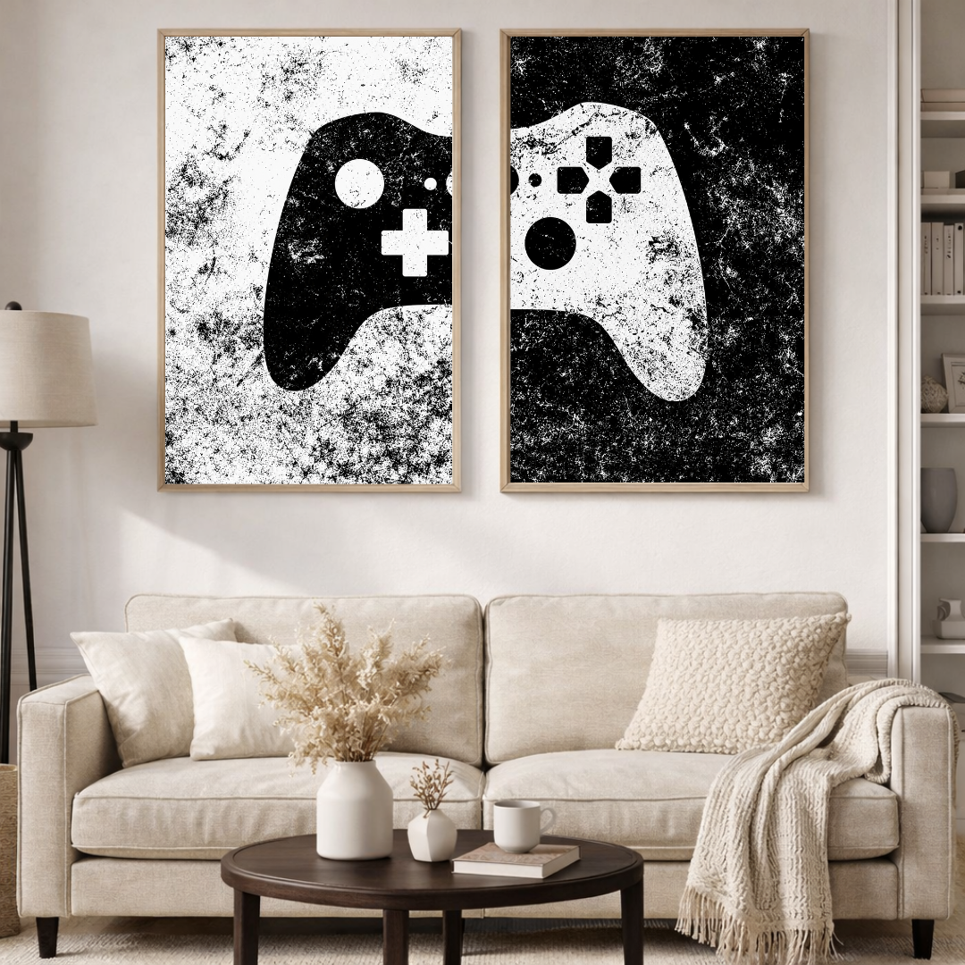 Decorxhome – Minimal Gaming Controller Duo Poster Set