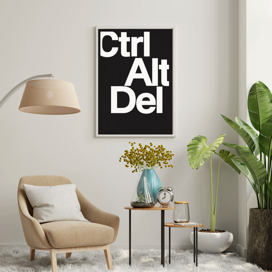 Ctrl Alt Del – Bold Typography Framed Poster | Decorxhome