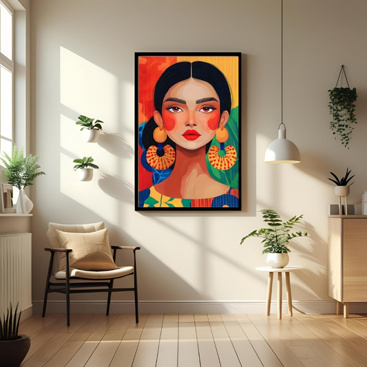 Modern Portrait Wall Art Print – Framed Colorful Contemporary Decor for Home & Office