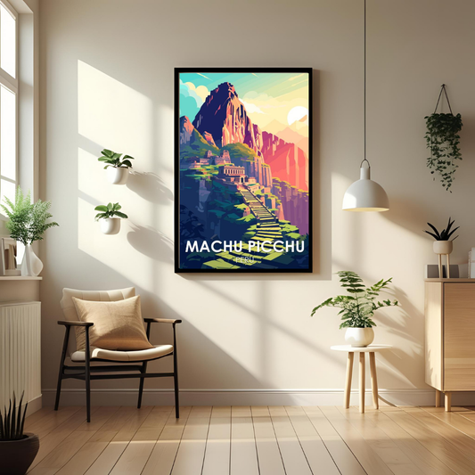Machu Picchu Travel Wall Art Print – Framed Poster for Home & Office Decor