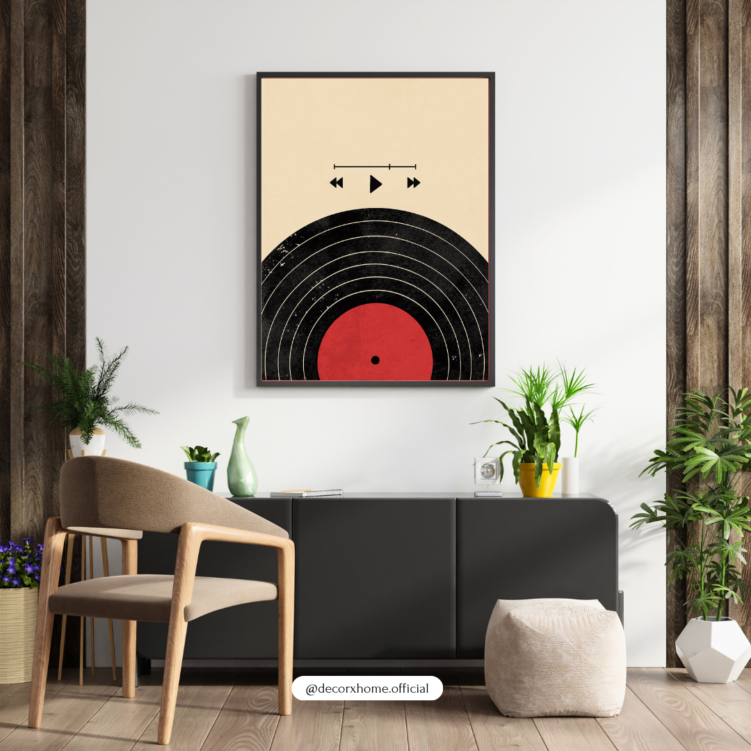 Retro Vinyl Record Wall Art | Minimalist Music Poster | Decorxhome