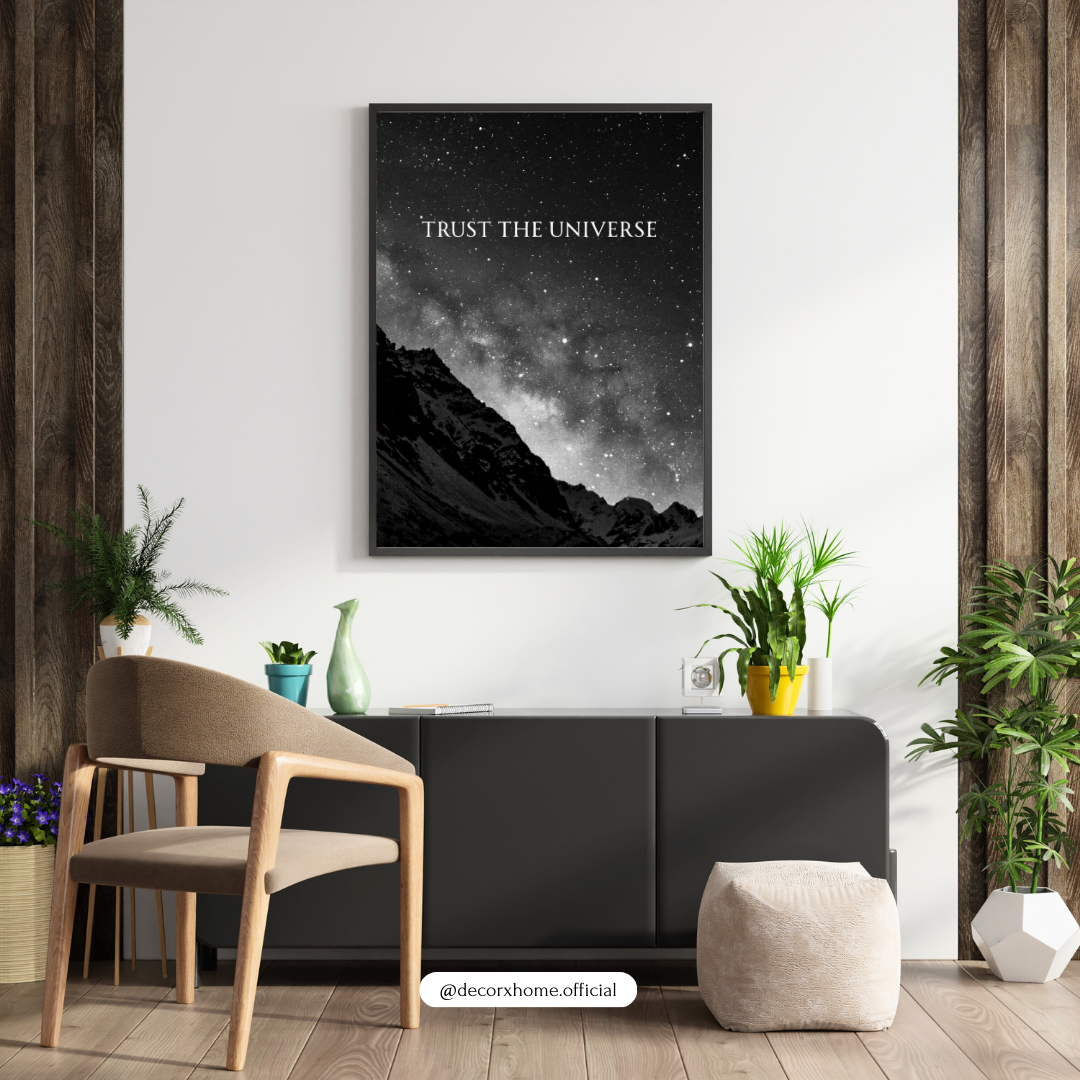 Trust the Universe Motivational Poster – Galaxy Night Sky Quote Wall Art | Decorxhome
