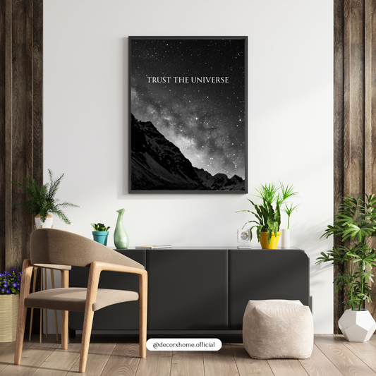 Trust the Universe Motivational Poster – Galaxy Night Sky Quote Wall Art | Decorxhome