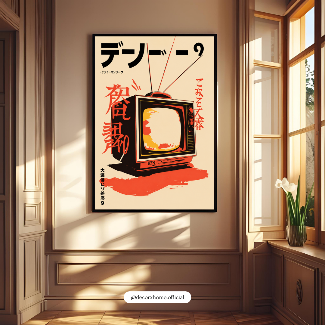 Retro Japanese Television Poster | Vintage Tech & Japanese Pop Art Wall Decor by DecorxHome