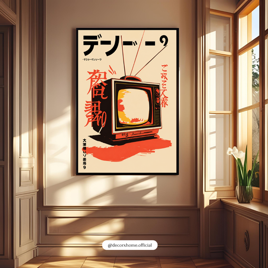 Retro Japanese Television Poster | Vintage Tech & Japanese Pop Art Wall Decor by DecorxHome