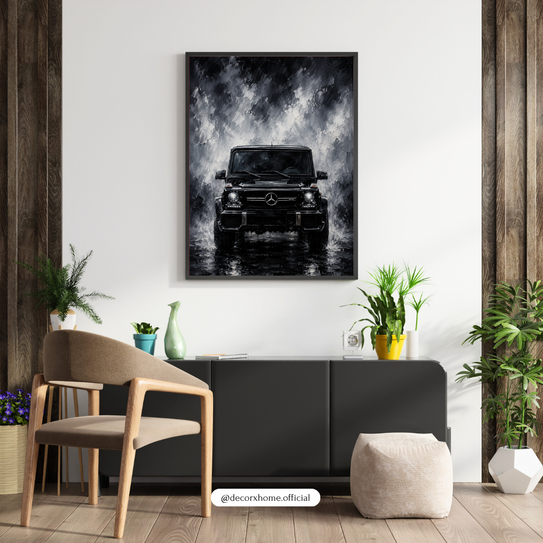 Black G-Wagon Wall Art Poster | Luxury SUV Automotive Print | Dark Modern Car Artwork | Decorexhome