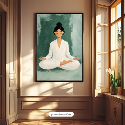 Decorxhome – Peaceful Meditation Girl Wall Art Poster
