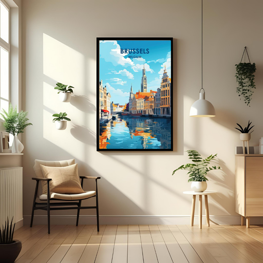 Brussels Travel Wall Art Print – Framed Poster for Living Room, Bedroom & Office Décor