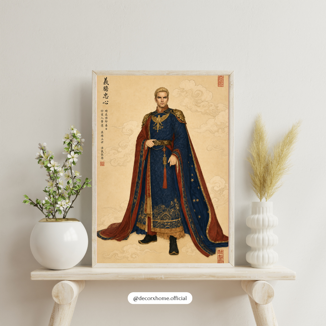 Imperial Sovereign Portrait Poster | Regal Asian-Inspired Noble Wall Art | Decorxhome