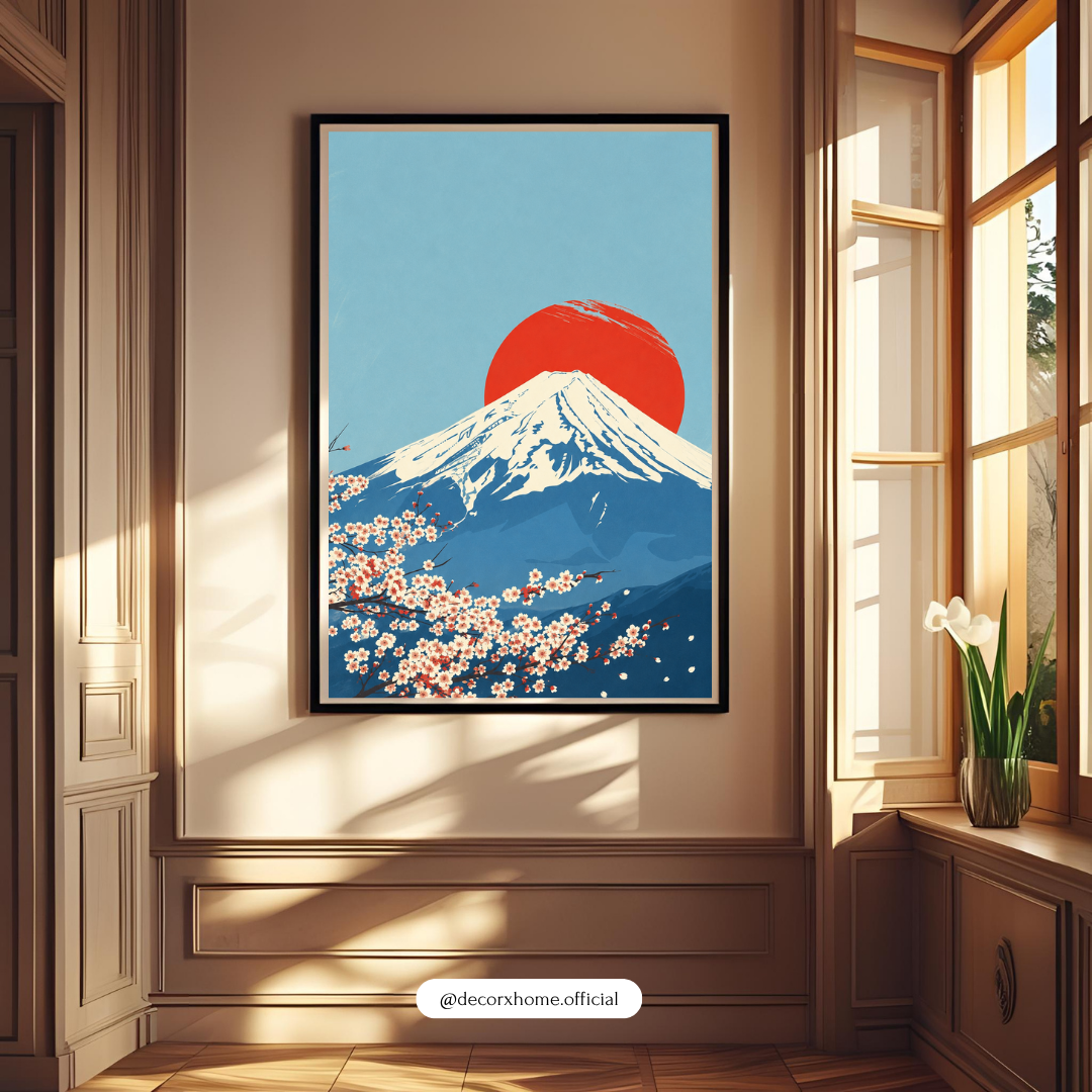 Decorxhome – Mount Fuji Sakura Landscape Wall Art Poster