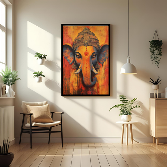 Divine Lord Ganesha Spiritual Wall Poster 🕉️✨