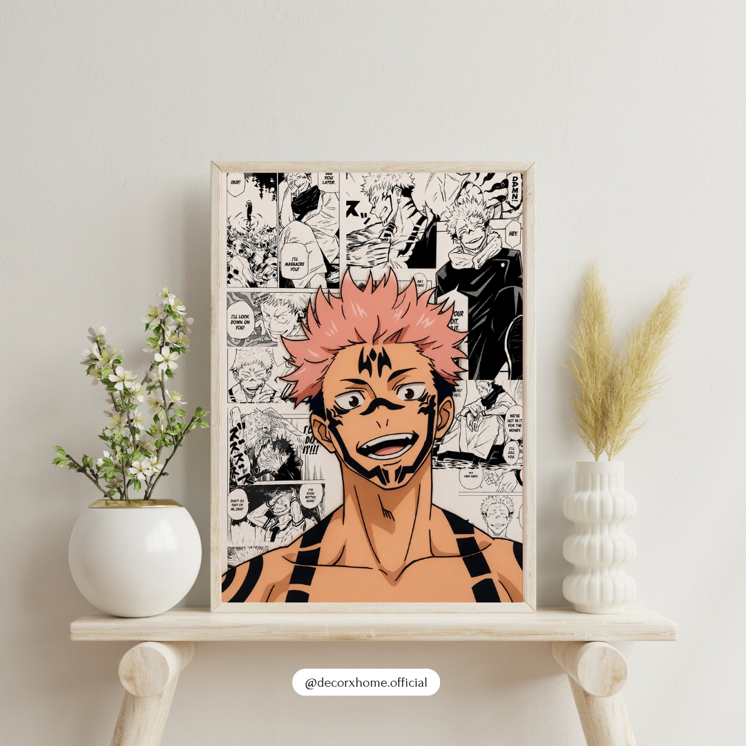 Ryomen Sukuna Manga Poster | Jujutsu Kaisen Anime Wall Art Print | Decorxhome