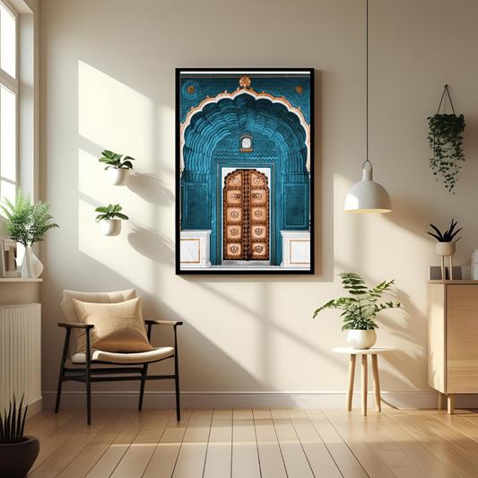 Royal Rajasthani Doorway Poster – Heritage Wall Art of India’s Architectural Grandeur 🏰✨