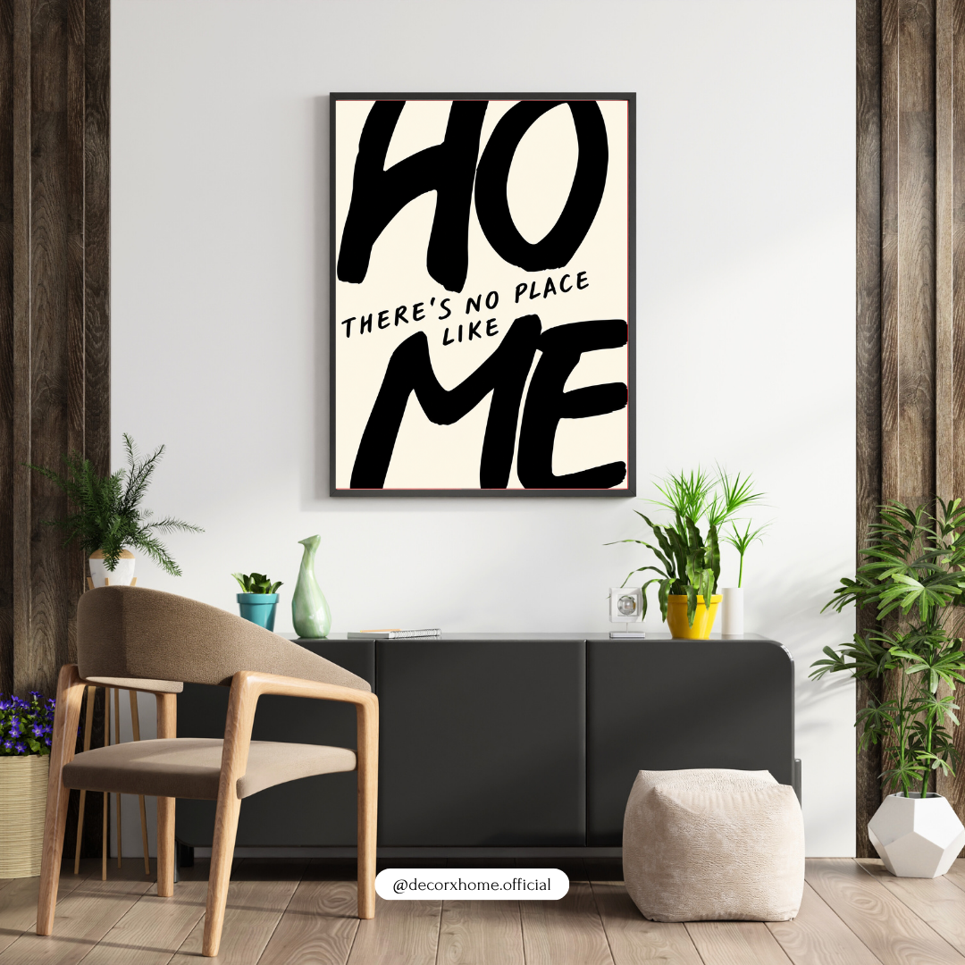 Home Sweet Home Typography Poster | Minimalist Black & White Wall Art | Decorxhome