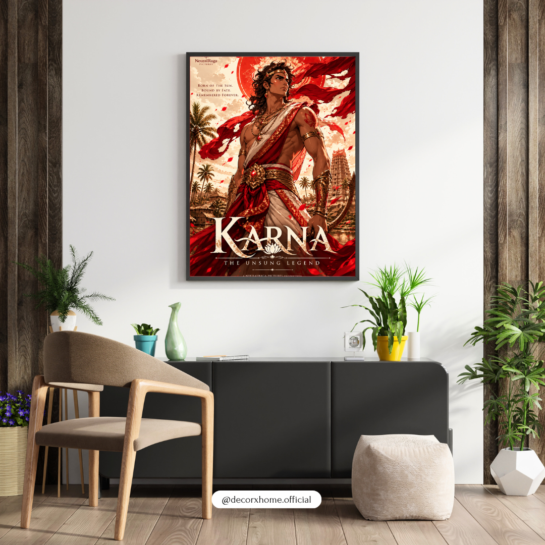Karna – The Unsung Legend Wall Art | Mahabharata Poster & Framed Art | Decorxhome