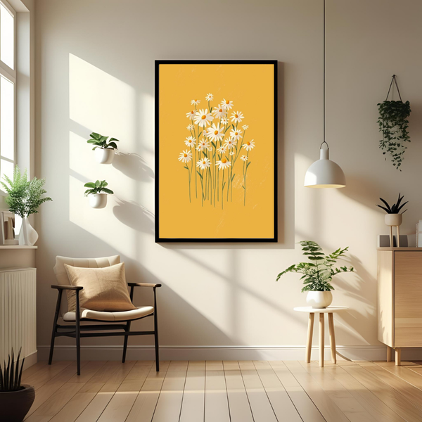 Golden Bloom – Daisy Nature Inspired Poster 🌼