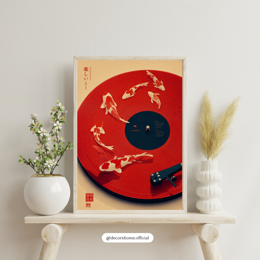 Vinyl Record Wall Art Poster – Retro Music Turntable Print | Vintage Aesthetic Canvas Decor (Framed) (Copy)